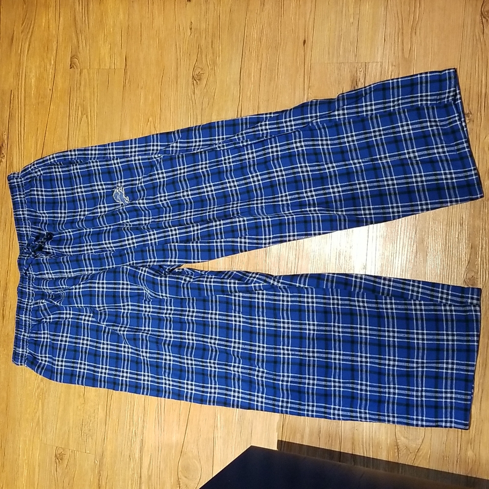 NFL Lions plaid blue white black w/Lion embroidered like new sz XXL